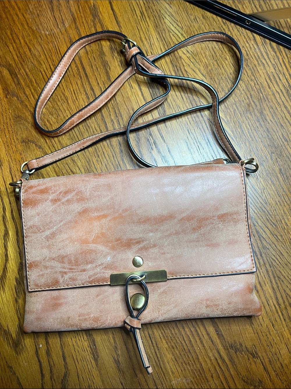 Women's Leather Crossbody in Light Tan with Gold Hardware